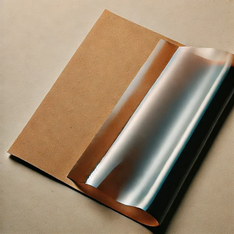 A brown plastic coated paper